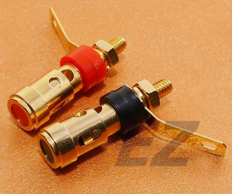 4x Spring Loaded 24K Binding Post Terminals Amplifier Speaker Cable